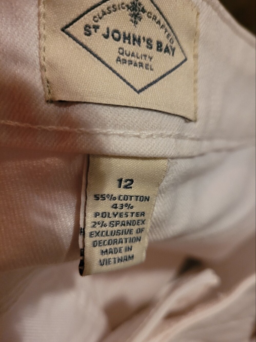 St John's Bay Size 12 Crop White - Picture 2 of 6